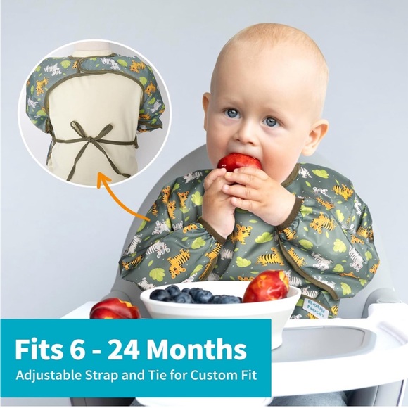 3 Pcs Long Sleeved Waterproof Baby👶🏽/Toddler🧒🏻Bibs w Crumb Catcher - Picture 5 of 9